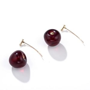 🍒 Cherry Earrings Deep Red